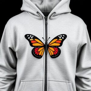 Butterfly Hoodie With Zipper